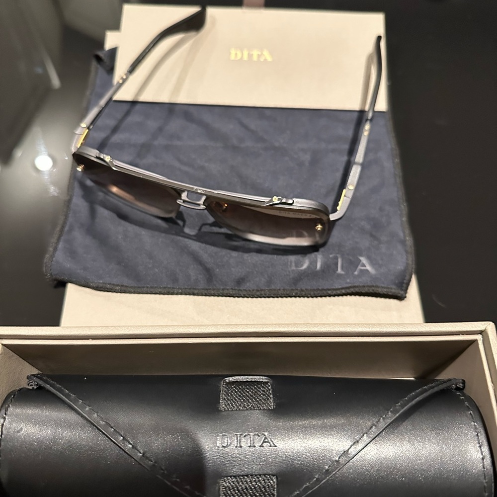 Dita DTS121 Mach SiX titanium frame gold plated sunglasses